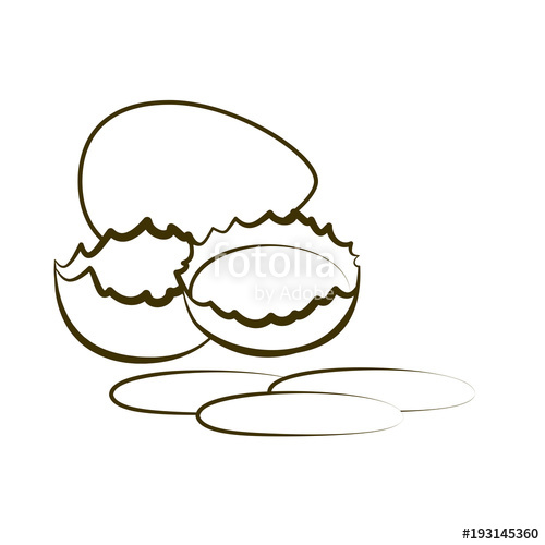 500x500 Eggs Yolk In Broken Eggshell And Protein Hand Drawing - Protein Drawing
