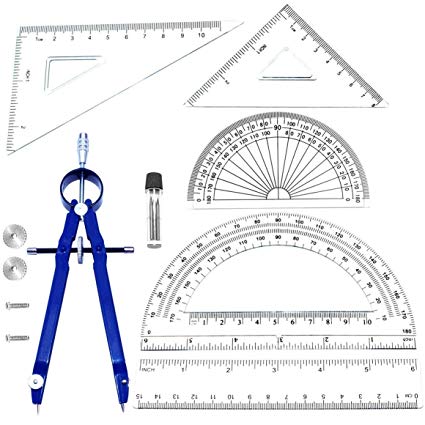 425x425 geometry school set, with quality compass, set - Protractor Drawing