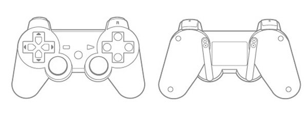 600x225 Controller Outline Scuf Gaming - Ps3 Controller Drawing