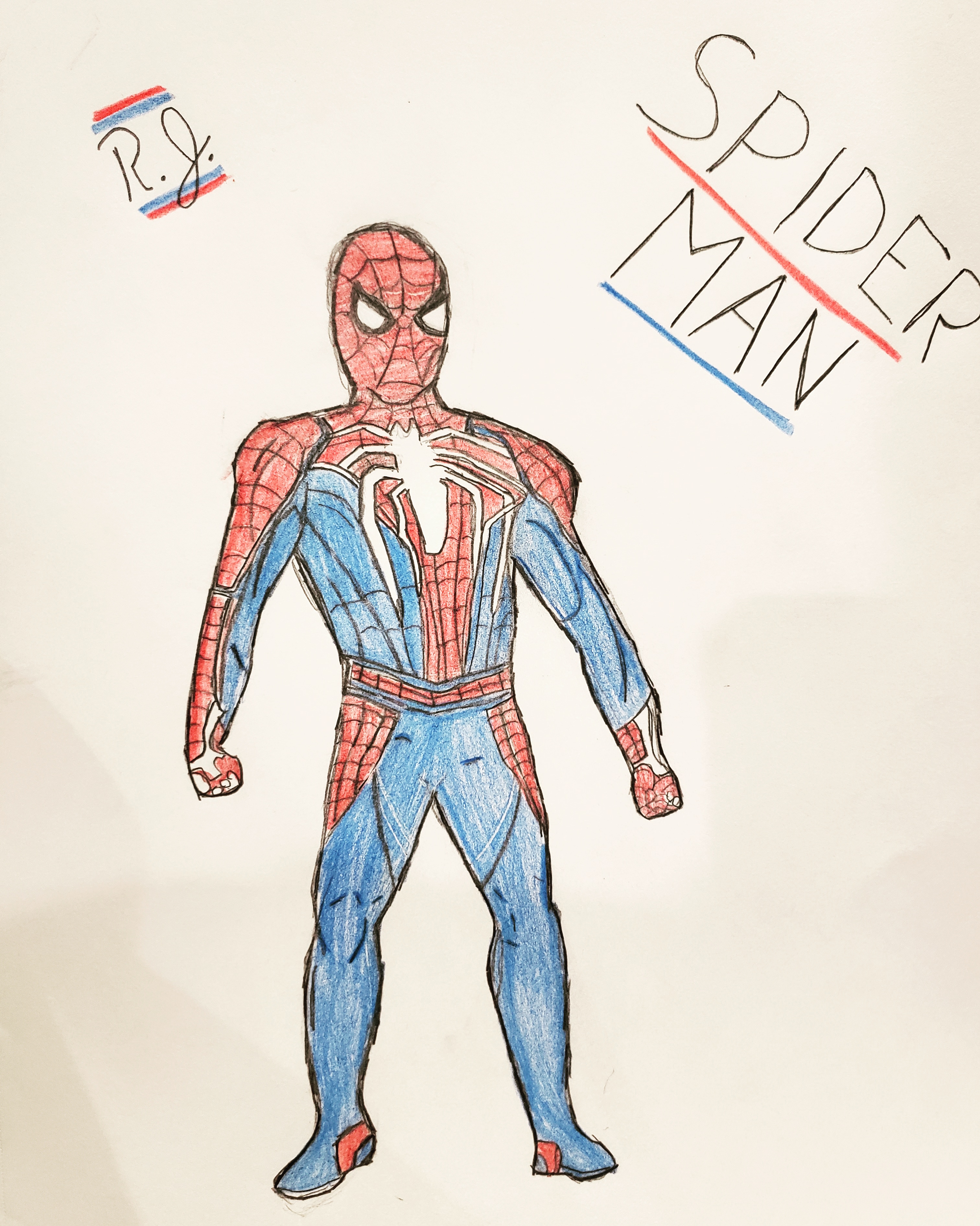 3024x3780 i'm so hyped up i drew this listening to spider man youtube - Ps4 Drawing