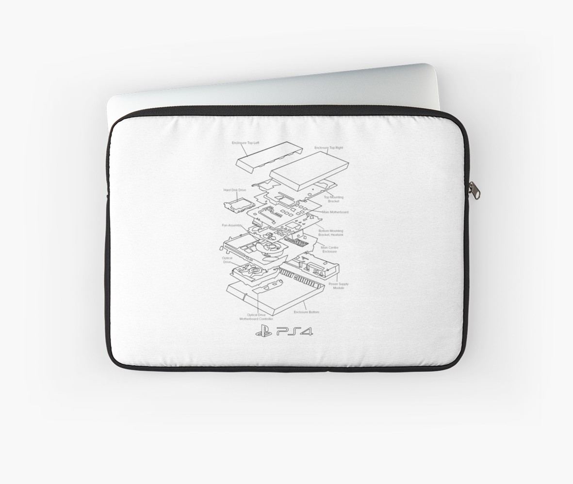 1181x999 Dissected Drawing Laptop Sleeve - Ps4 Drawing