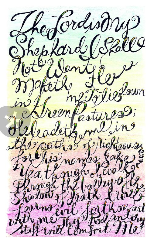 507x800 Psalm Drawing Art Prints And Posters - Psalm 23 Drawing