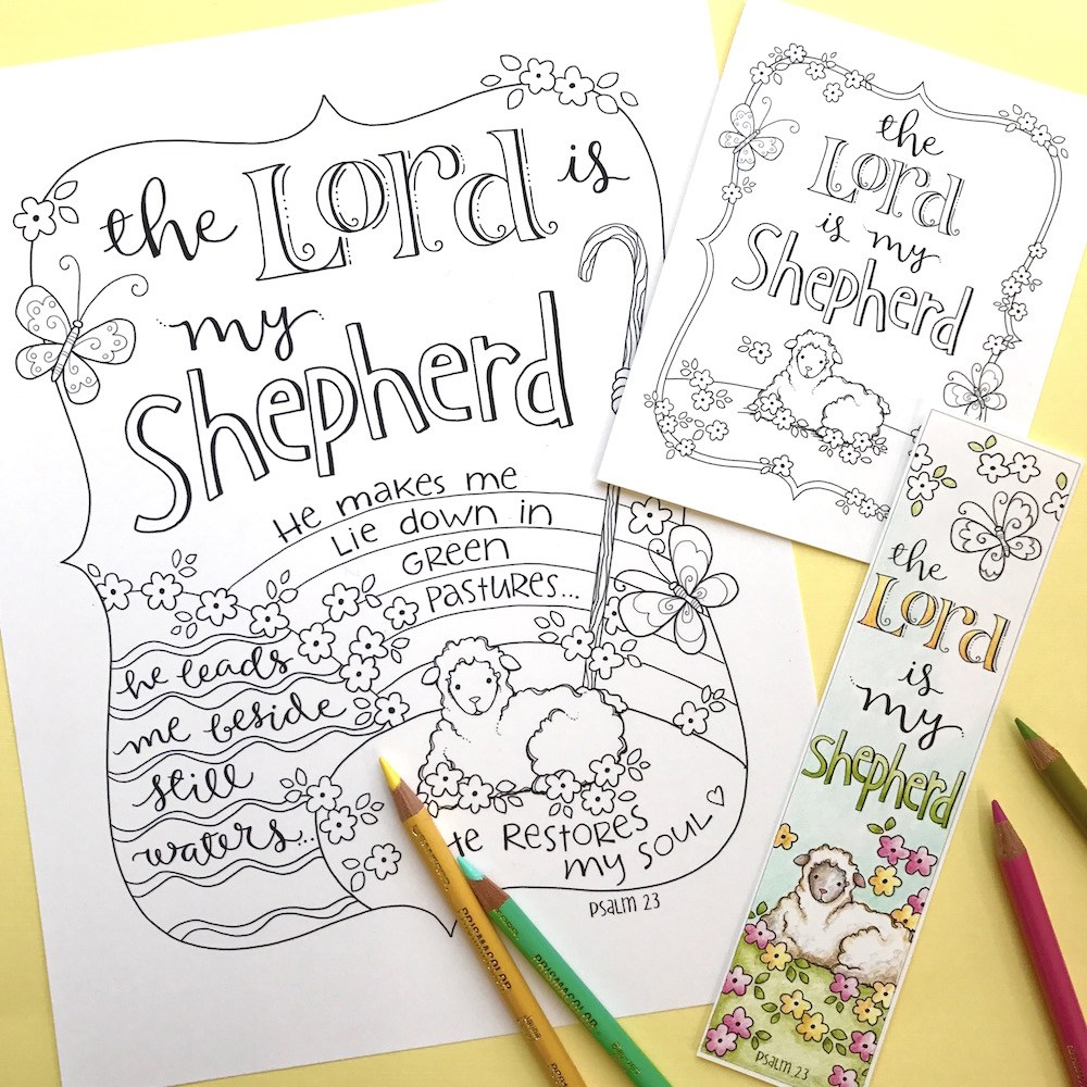 1000x1000 Psalm The Lord Is My Shepherd - Psalm 23 Drawing