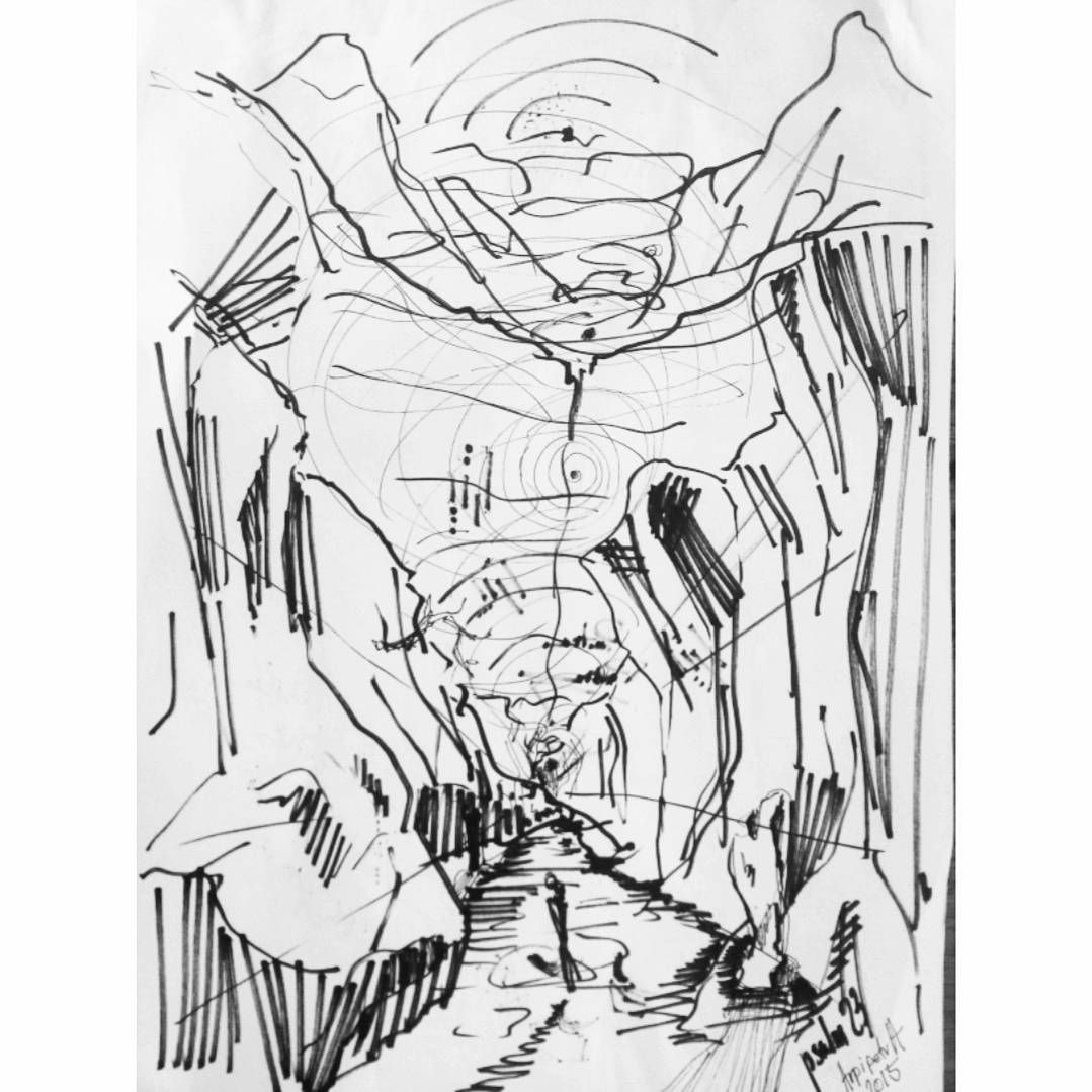 1079x1079  - Psalm 23 Drawing