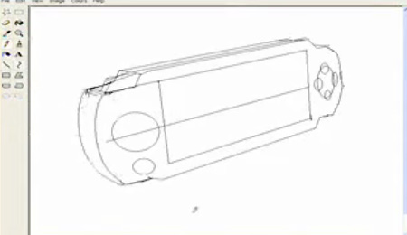450x260 artist draws realistic sony psp in ms paint - Psp Drawing