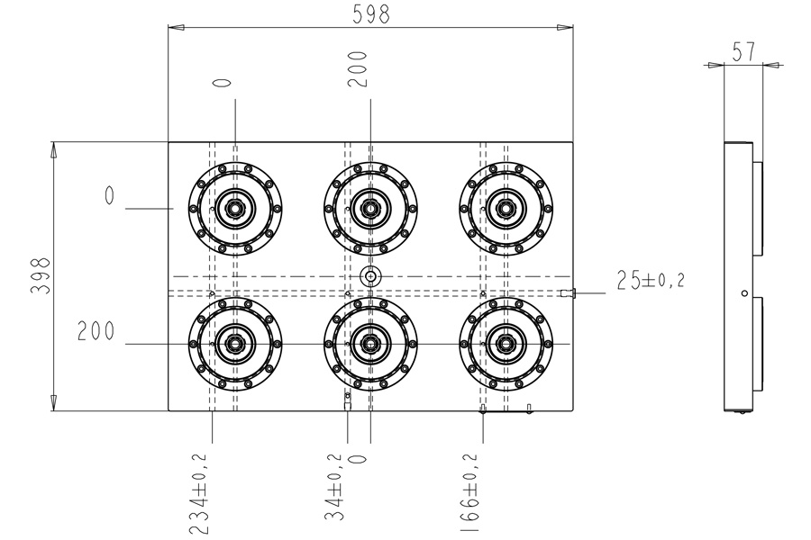 900x600 Base Plate Fold Psp, Mm, Without Bores - Psp Drawing