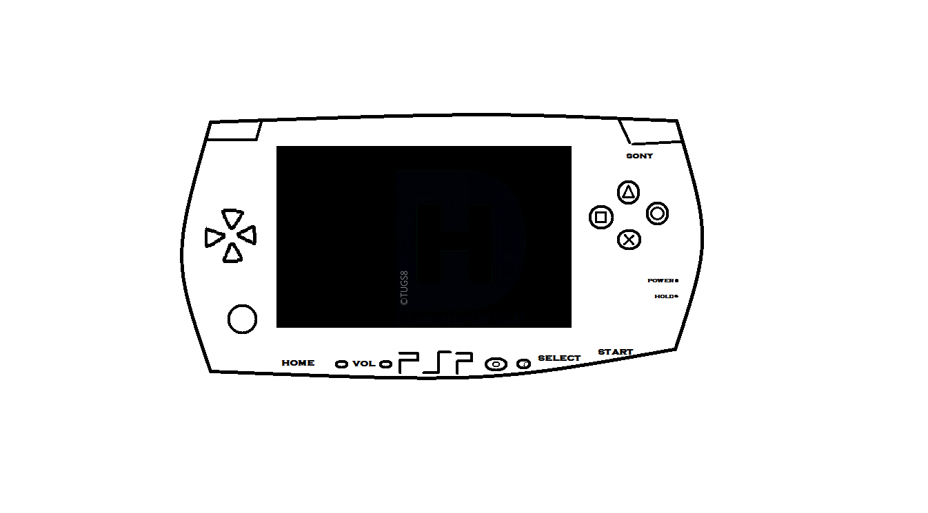 1346x745 How To Draw A Sony Psp Drawing - Psp Drawing