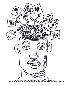 233x300 head thinking psychology drawing stock vectors - Psychology Drawing