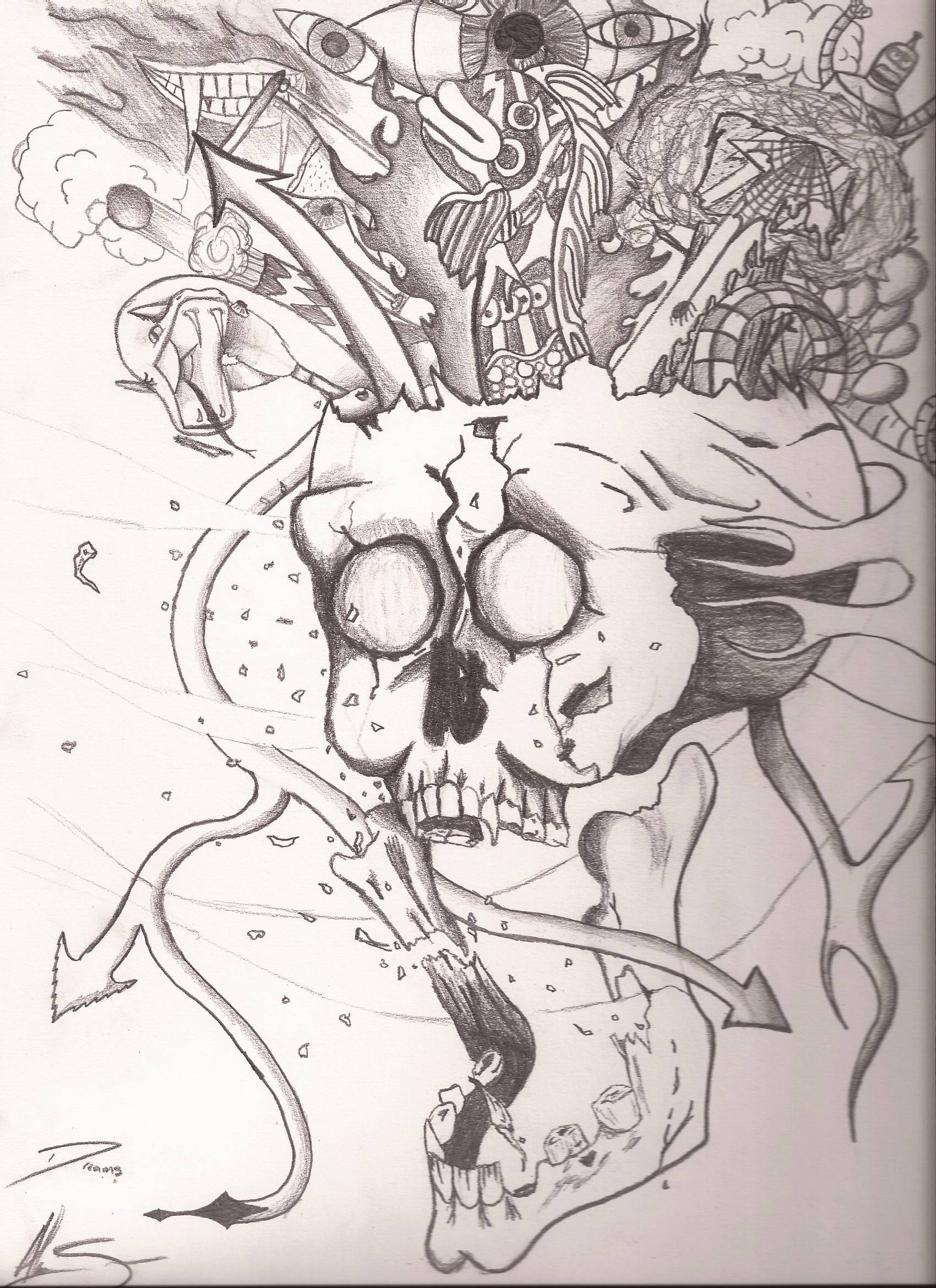 1700x2338 a drawing i did for my psychology class it represents dreams any - Psychology Drawing