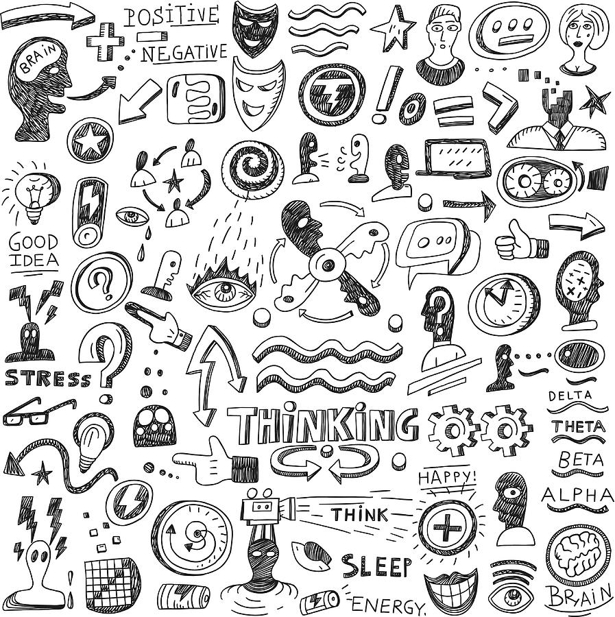 897x900 thinking psychology - Psychology Drawing