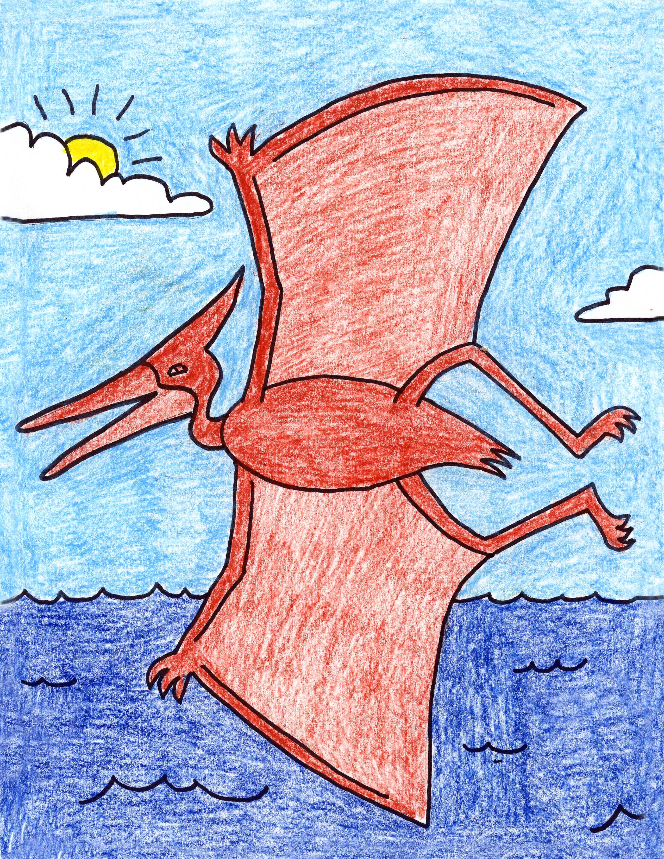 2550x3300 draw a pterodactyl art projects for kids - Pterodactyl Drawing
