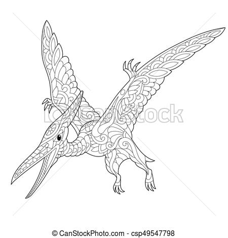 Pterodactyl Drawing at PaintingValley.com | Explore collection of ...