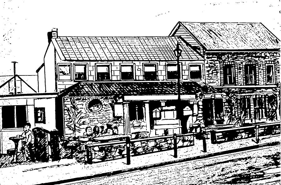 900x591 Irish Pub Drawing - Pub Drawing