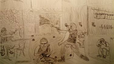 375x211 Pub Confrontation Drawing - Pub Drawing