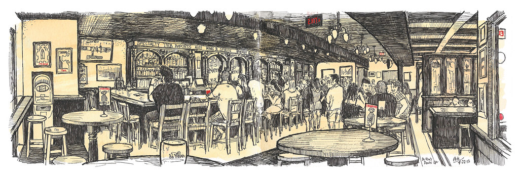1024x352 two davis bars urban sketchers - Pub Drawing