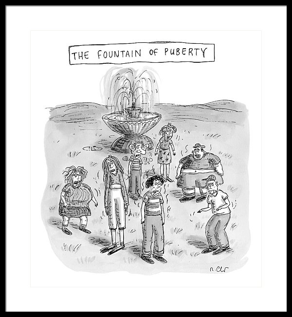 600x651 Title The Fountain Of Puberty A Bunch Of Really Framed Print - Puberty Drawing
