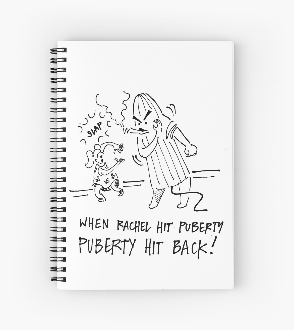1171x1313 When Rachel Hit Puberty, Puberty Hit Back Spiral Notebooks - Puberty Drawing
