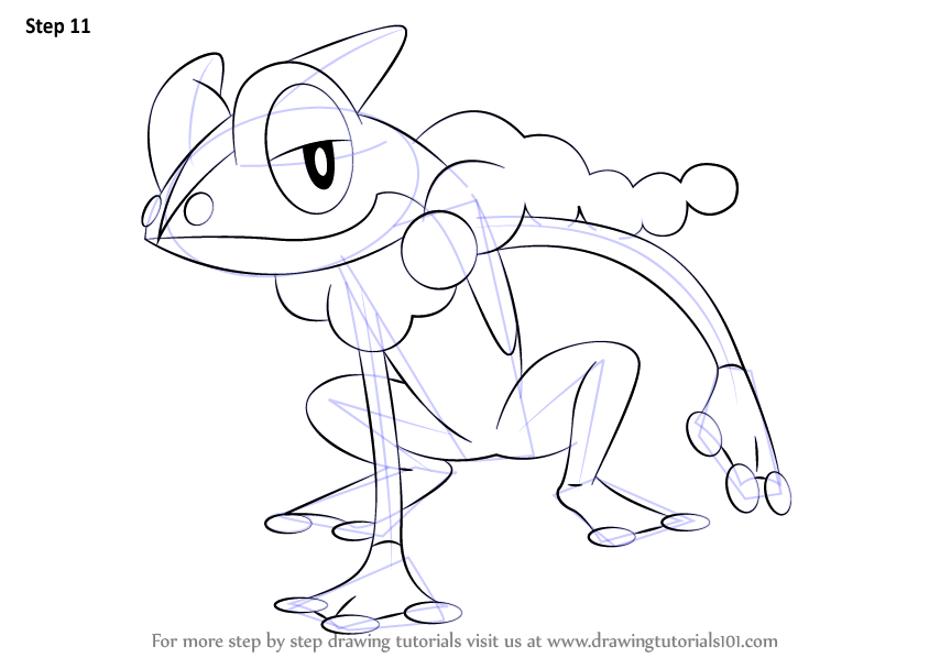 844x598 Learn How To Draw Frogadier From Pokemon - Public Drawing