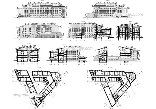 540x380 public buildings dwg models, free download - Public Drawing