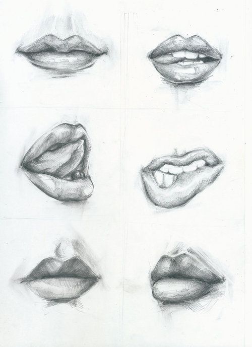 Puckered Lips Drawing Step By Step