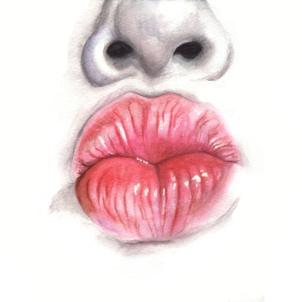 600x600 puckered lips pic drawing drawing skill - Puckered Lips Drawing