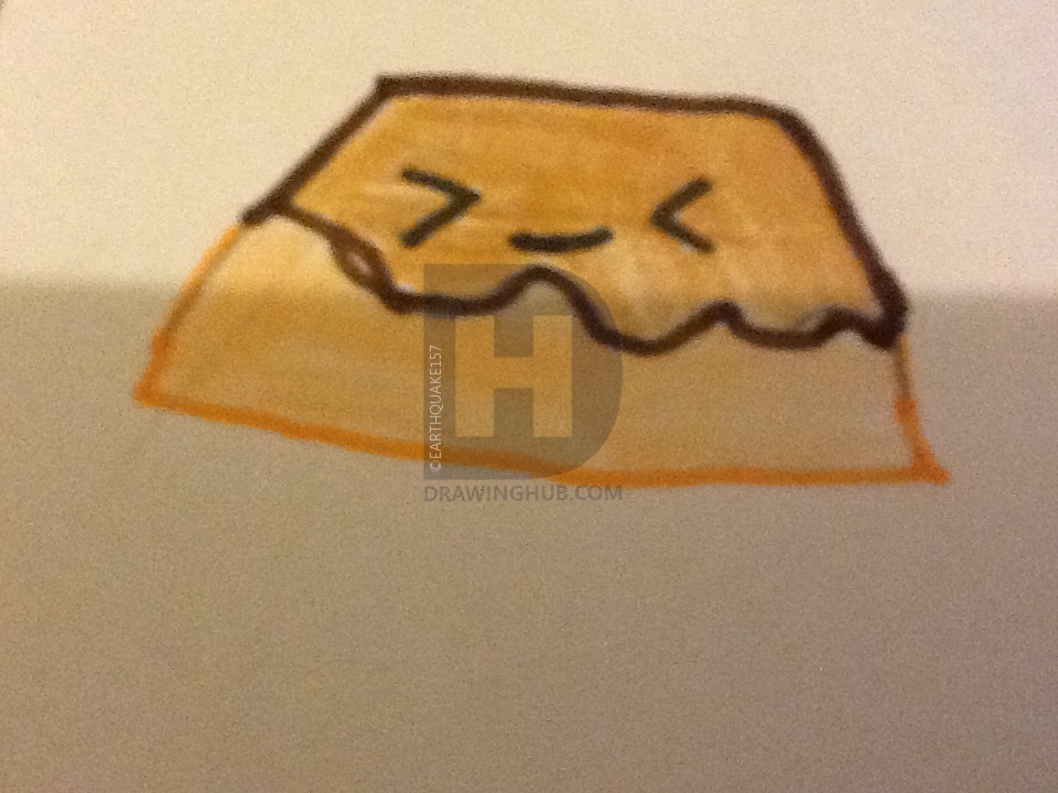 960x720 how to draw a kawaii pudding, step - Pudding Drawing