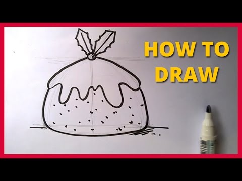 480x360 how to draw a cartoon christmas pudding - Pudding Drawing