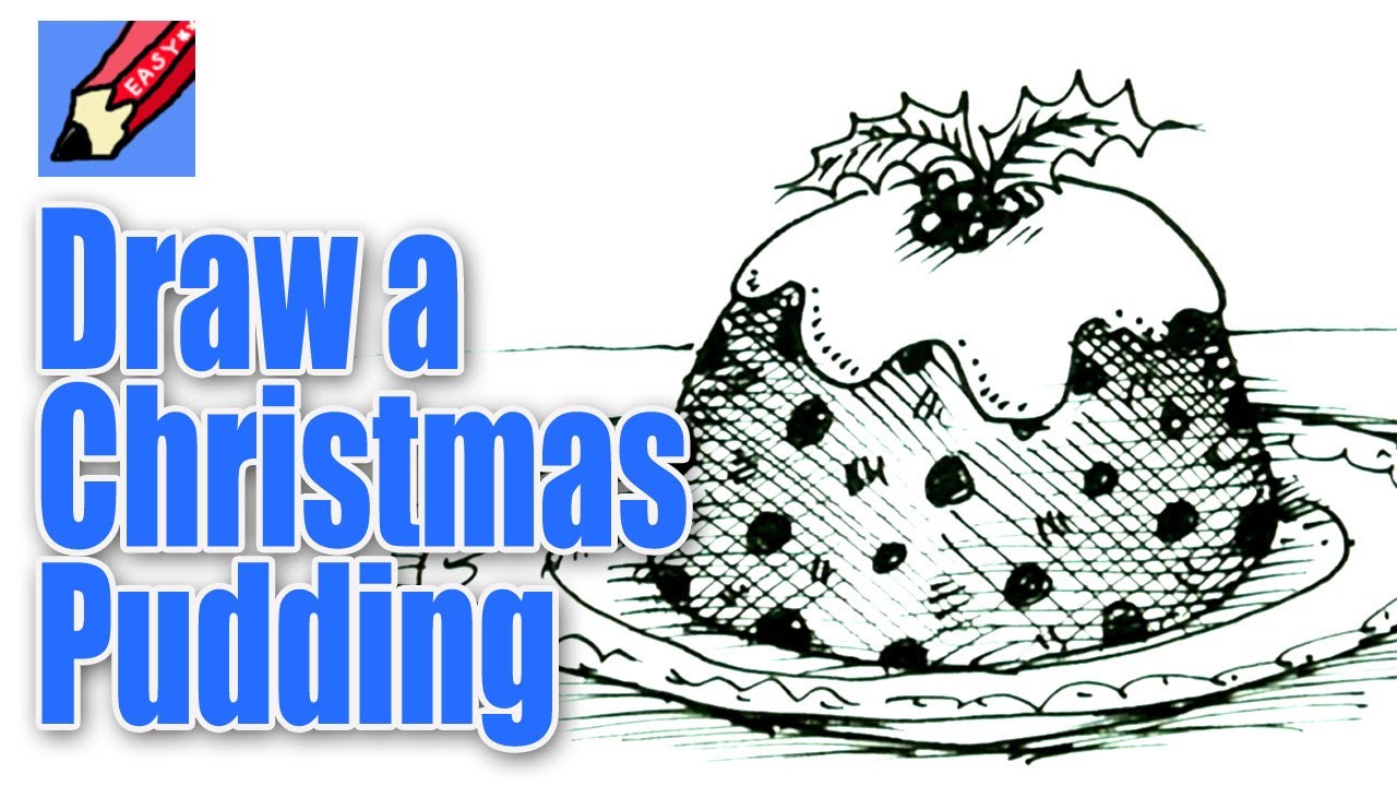 1280x720 how to draw a christmas pudding - Pudding Drawing
