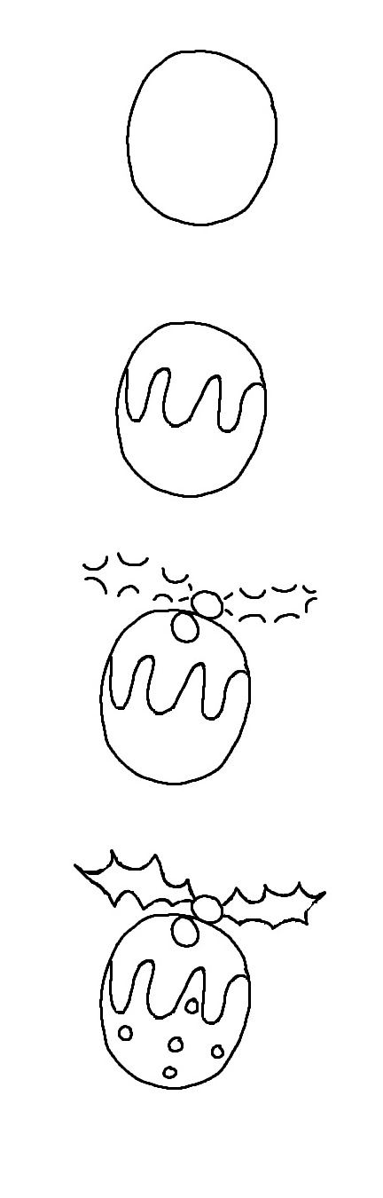 432x1350 doodle a christmas pudding instructions grasmerebulletjournal - Pudding Drawing
