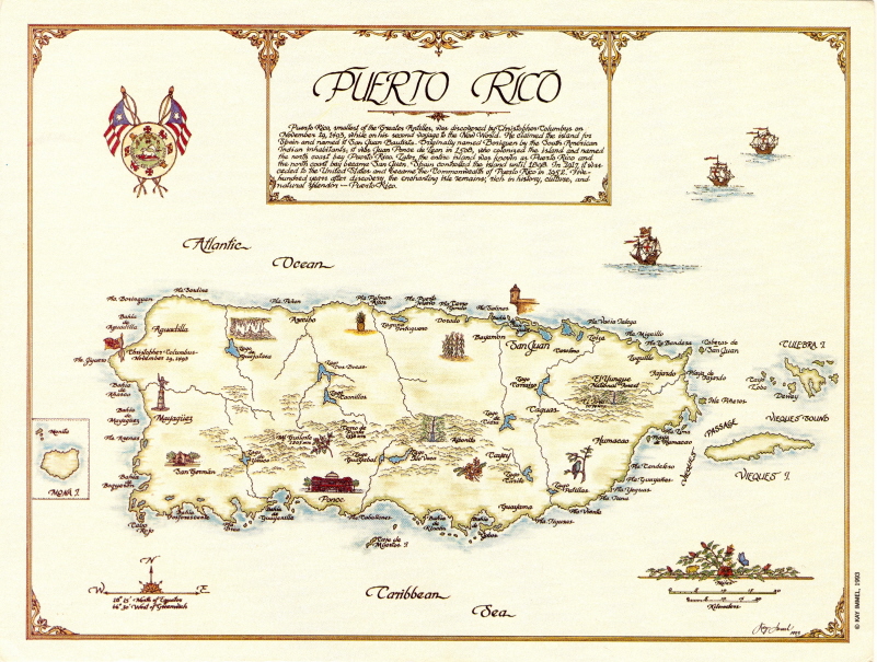 801x605 puerto rico map - Puerto Rico Drawing
