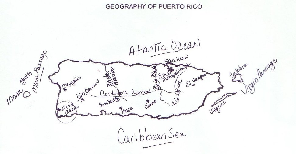 972x508 puerto rico map - Puerto Rico Drawing