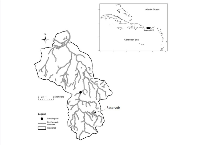 850x612 map of the ro piedras watershed and puerto r the point - Puerto Rico Map Drawing