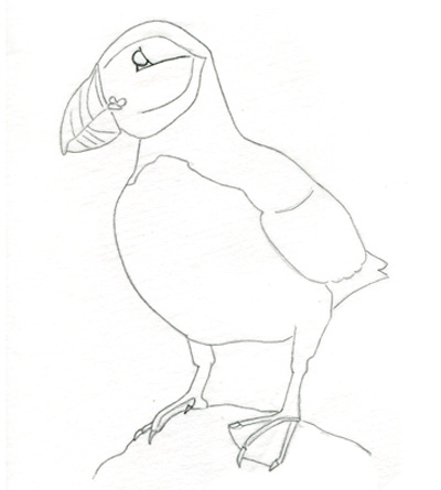 400x445 Tutorial Drawing An Atlantic Puffin Kelli Mcnichols Art - Puffin Drawing