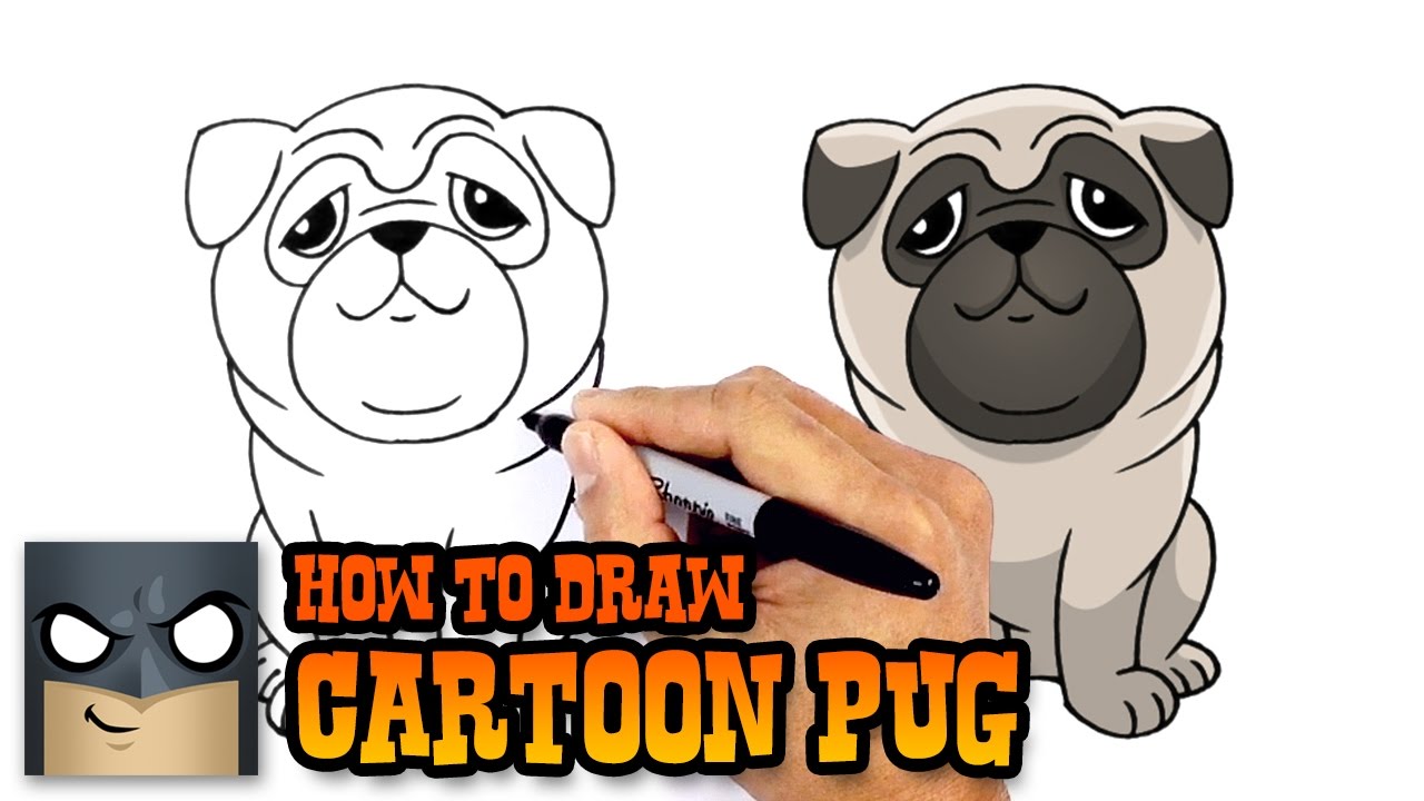 1280x720 how to draw cartoon pug drawing lesson - Pug Cartoon Drawing