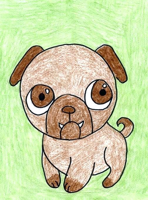 504x679 How To Draw A Pug How To Draw Pickles - Pug Drawing Simple