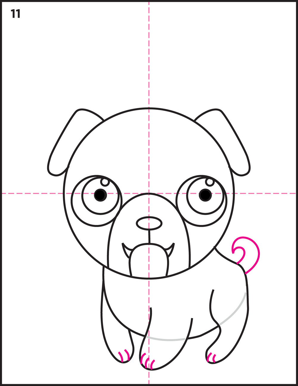 1000x1294 How To Draw A Pug Art Projects For Kids - Pug Drawing Simple
