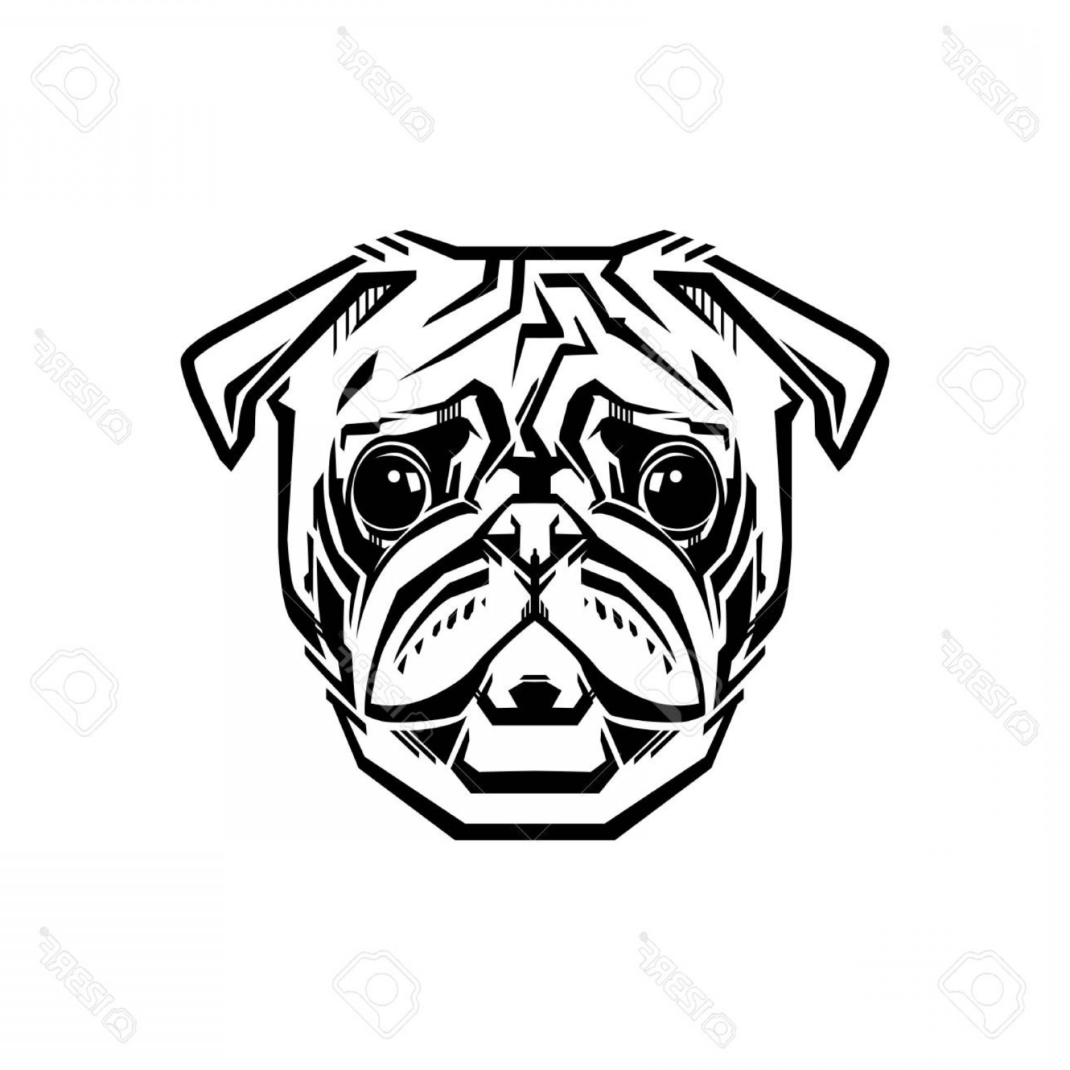 1560x1560 pug face vector lazttweet - Pug Face Drawing