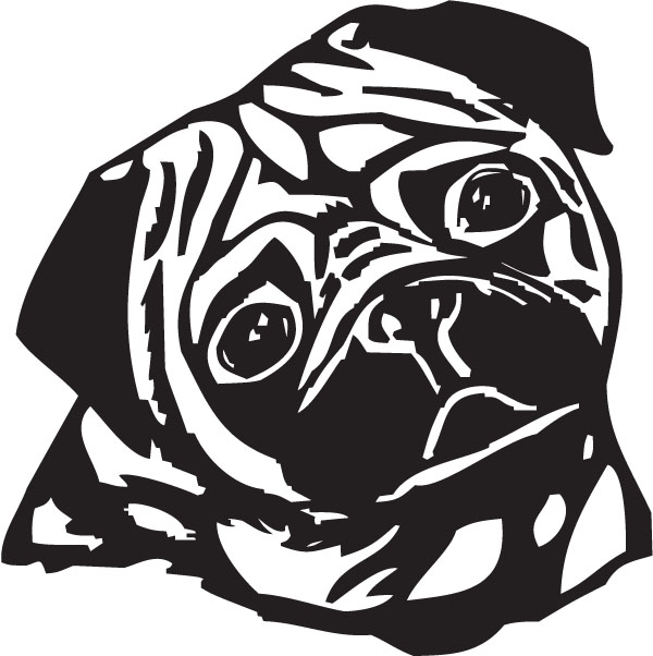 600x602 pug pug face transparent png clipart free download - Pug Face Drawing