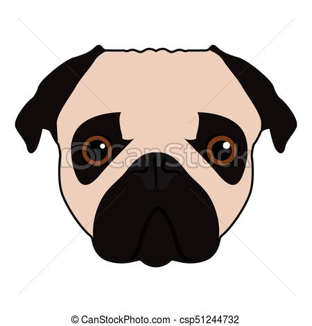 450x470 dog face icon isolated pug face icon on a white background - Pug Face Drawing