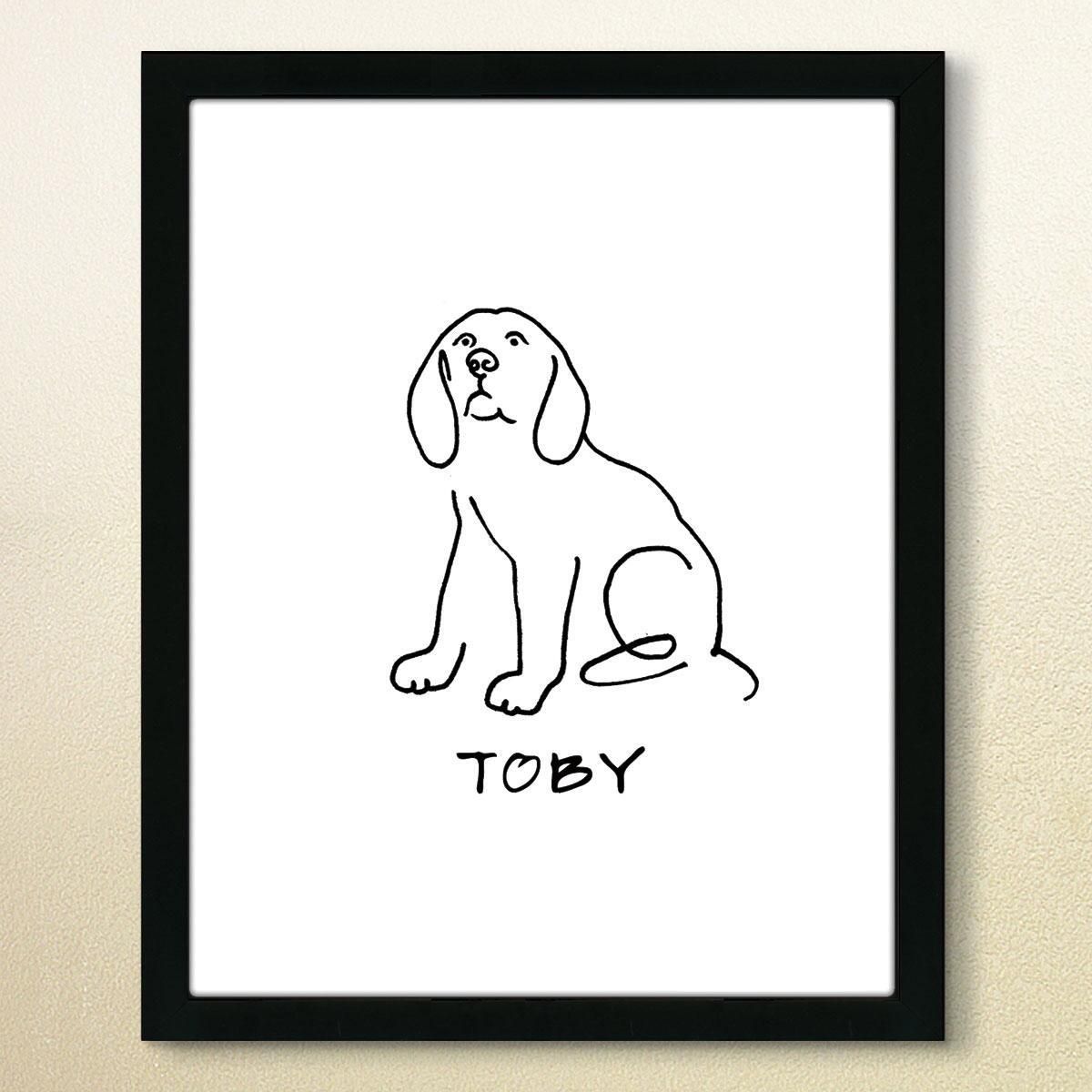 1200x1200 Line Drawing Personalized Print Colorful Images - Pug Line Drawing