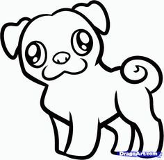 236x231 Pug Outline Puppies! Art Drawings For Kids, Puppy Drawing - Pug Outline Drawing