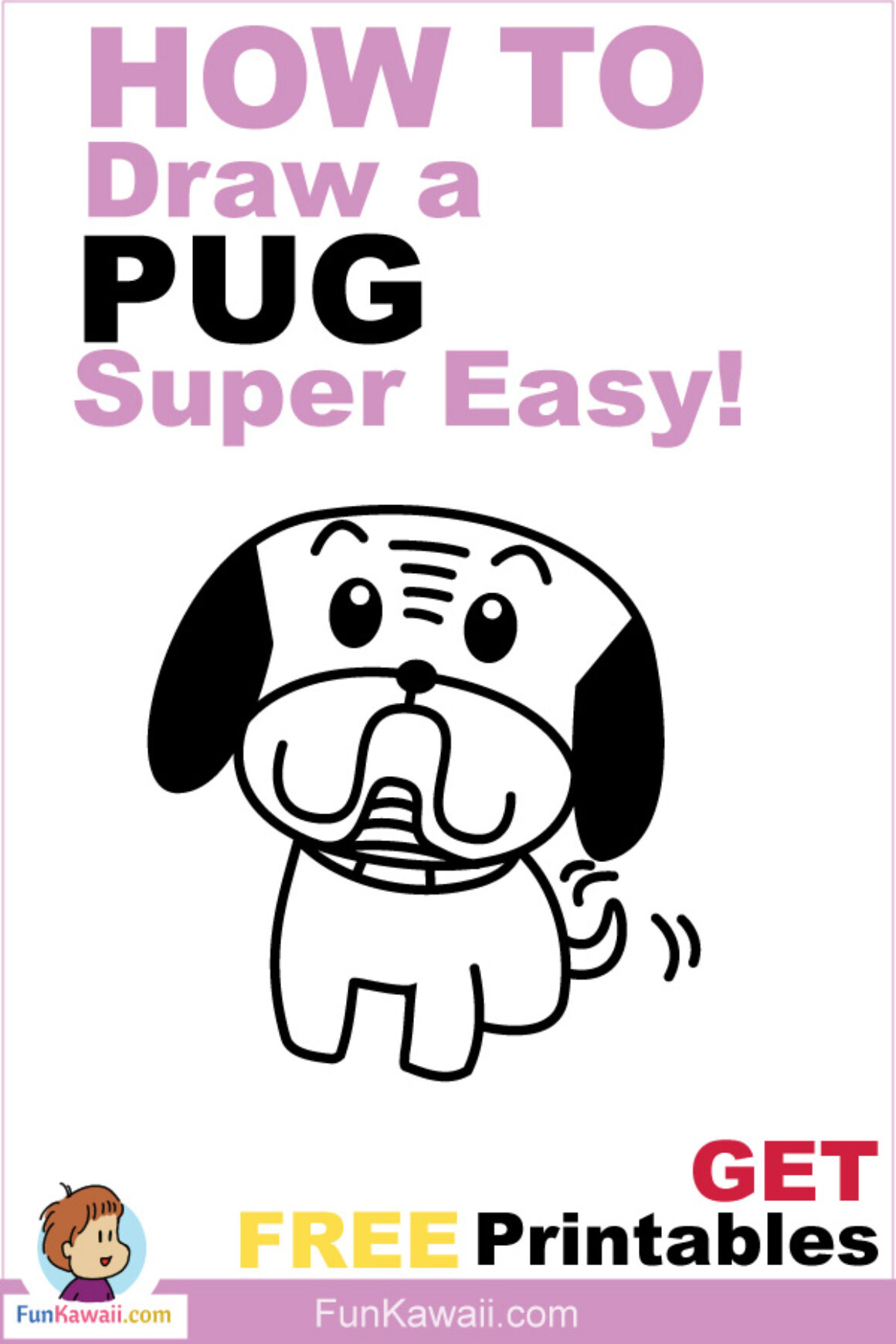 1160x1740 Realistic Step Outline Drawing Pug Dogs - Pug Outline Drawing