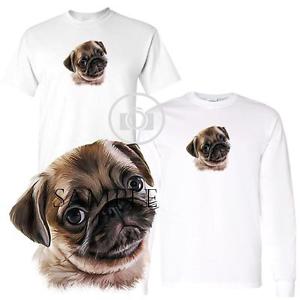 300x300 Pug Puppy Dog Art Drawing Short Long Sleeve White T Shirt M - Pug Puppy Drawing