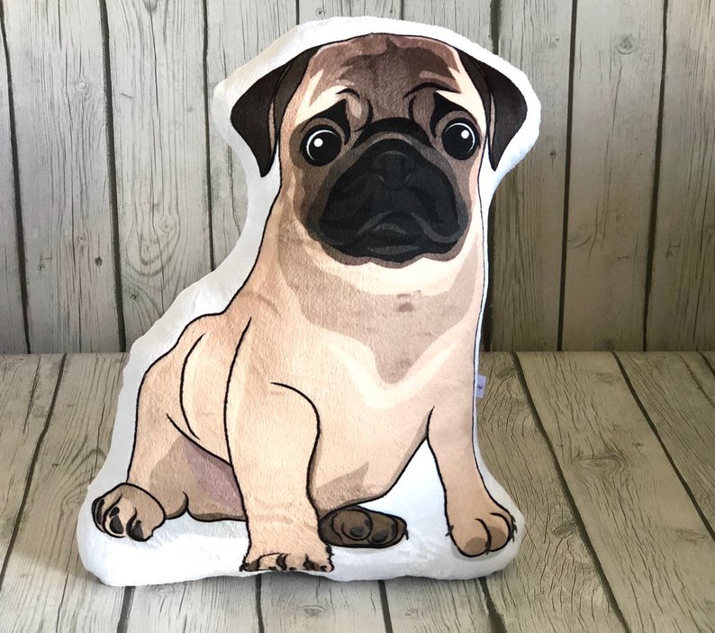 794x703 pug puppy plush pillow dog shaped throw pillow hand drawn etsy - Pug Puppy Drawing