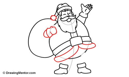 500x300 how to draw santa tutorial - Pull Drawing