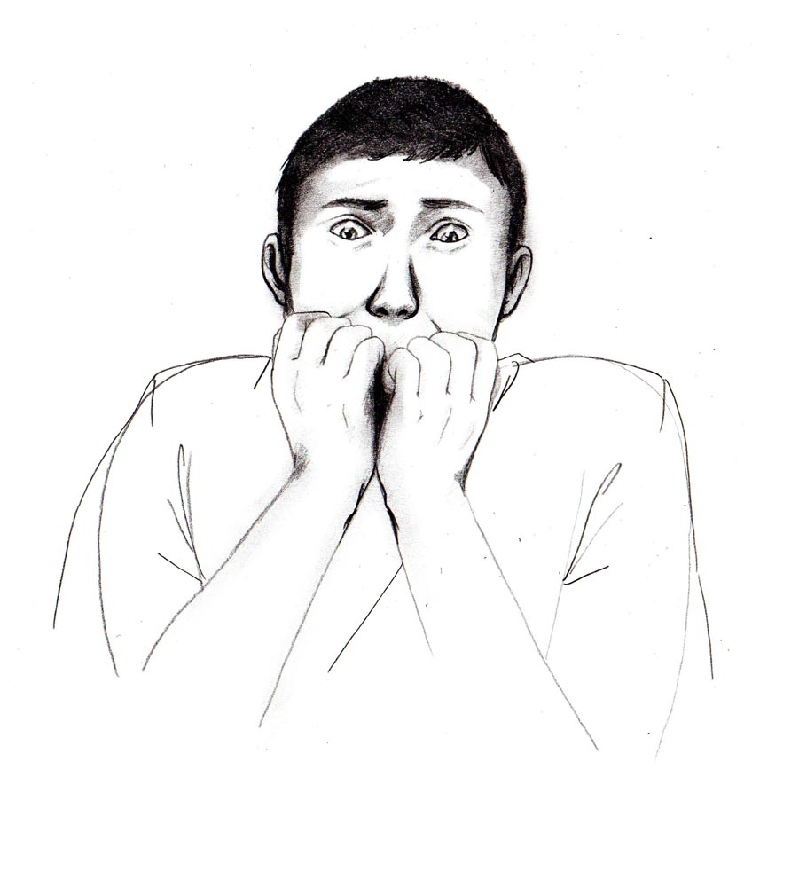 901x1000 learn how to draw a guy scared out of his mind let's draw people - Pull Drawing