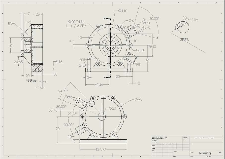 907x640 vane pump drawing cad model library grabcad - Pump Drawing