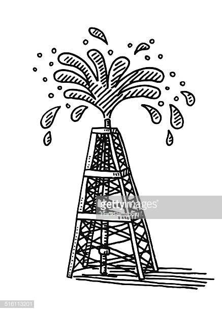 437x612 hand drawn vector drawing of an oil industry pump jack - Pump Jack Drawing