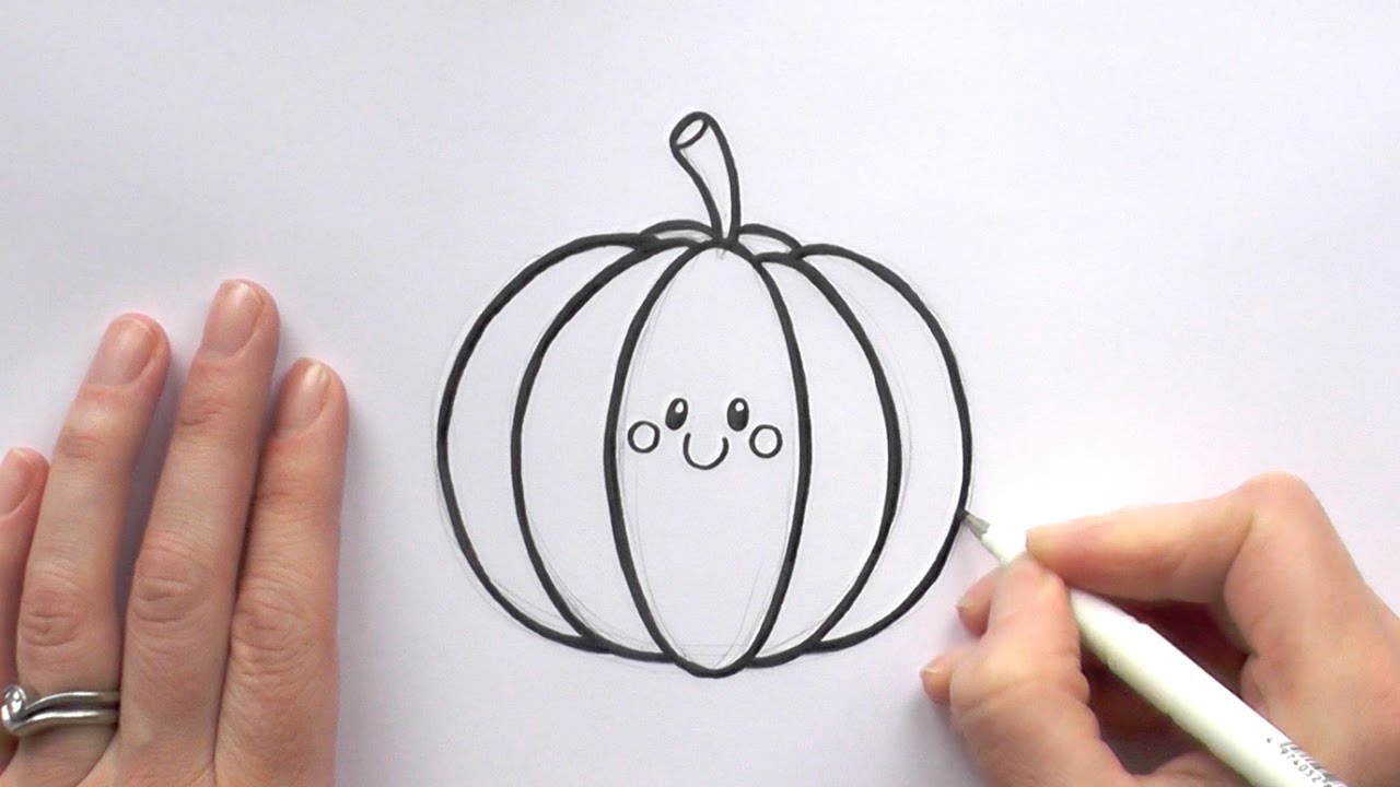 1280x720 How To Draw A Cartoon Pumpkin - Pumpkin Cartoon Drawing