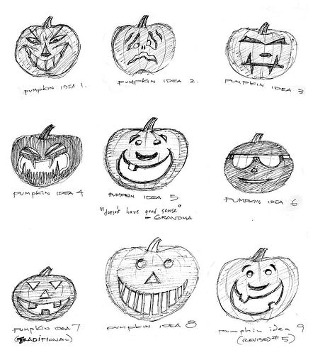 442x500 artlung halloween pumpkin designs, aug - Pumpkin Designs Drawing